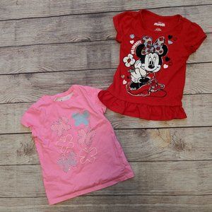 Pair of Girls T-Shirts 5T Minnie Butterflies